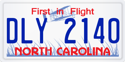 NC license plate DLY2140