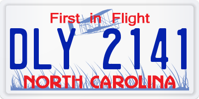NC license plate DLY2141