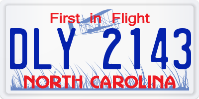 NC license plate DLY2143