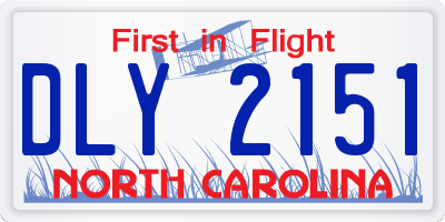 NC license plate DLY2151