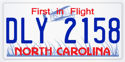 NC license plate DLY2158