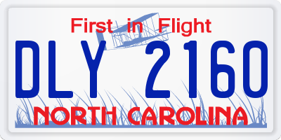 NC license plate DLY2160