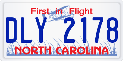 NC license plate DLY2178