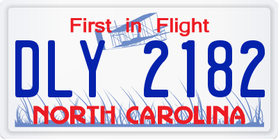NC license plate DLY2182