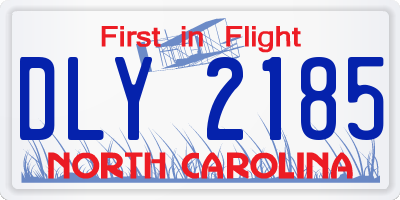 NC license plate DLY2185