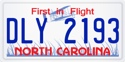 NC license plate DLY2193