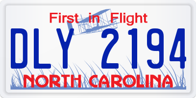 NC license plate DLY2194