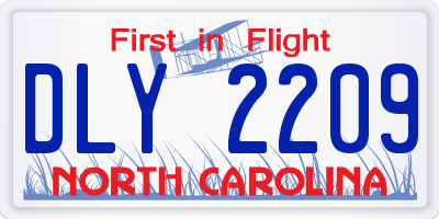NC license plate DLY2209