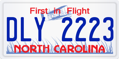 NC license plate DLY2223