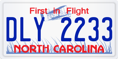 NC license plate DLY2233