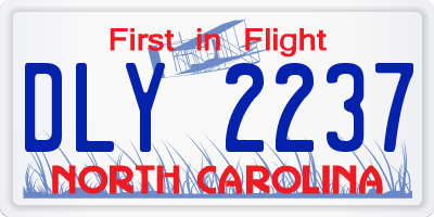 NC license plate DLY2237