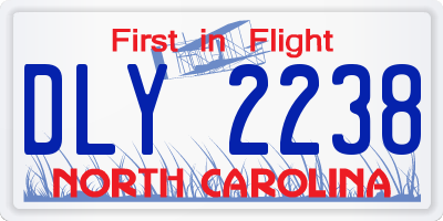 NC license plate DLY2238