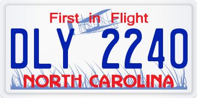 NC license plate DLY2240