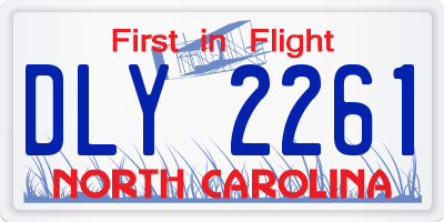 NC license plate DLY2261