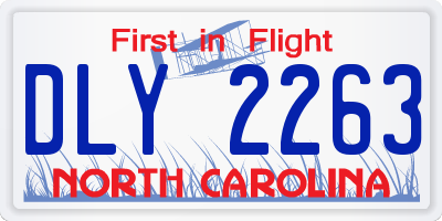 NC license plate DLY2263