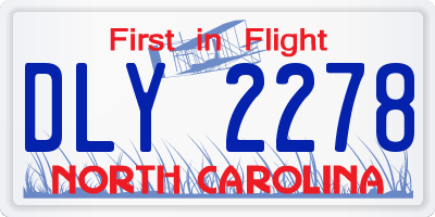 NC license plate DLY2278