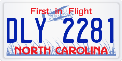 NC license plate DLY2281