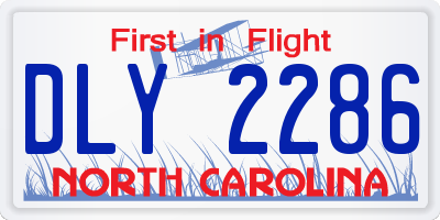 NC license plate DLY2286