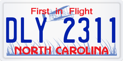 NC license plate DLY2311