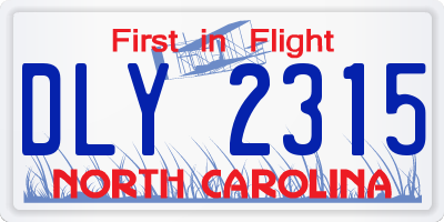 NC license plate DLY2315