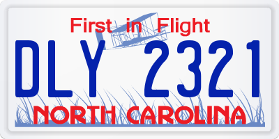 NC license plate DLY2321