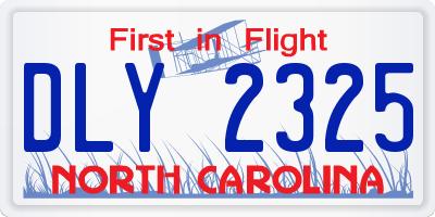 NC license plate DLY2325