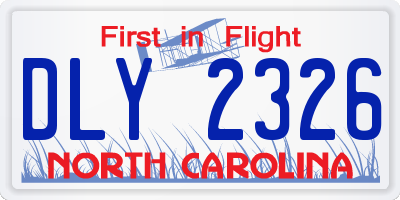 NC license plate DLY2326