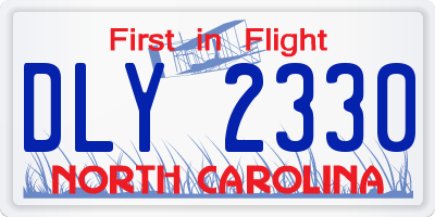 NC license plate DLY2330