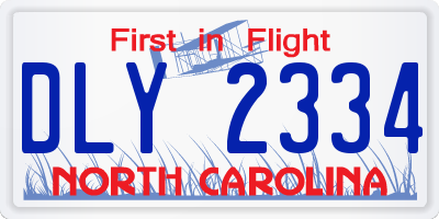 NC license plate DLY2334