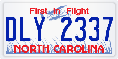 NC license plate DLY2337
