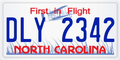 NC license plate DLY2342