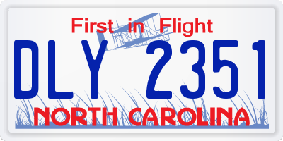 NC license plate DLY2351