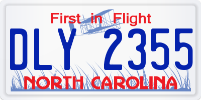 NC license plate DLY2355