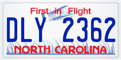 NC license plate DLY2362