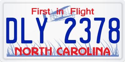 NC license plate DLY2378