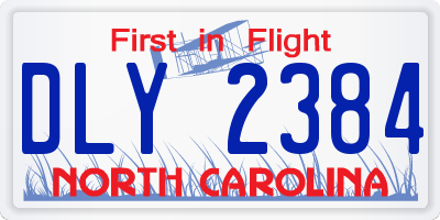 NC license plate DLY2384