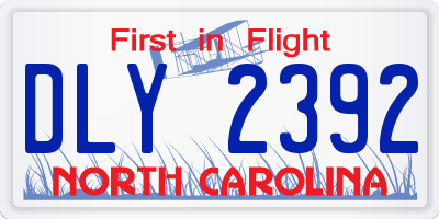 NC license plate DLY2392