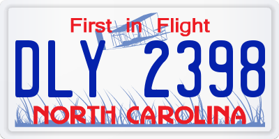 NC license plate DLY2398
