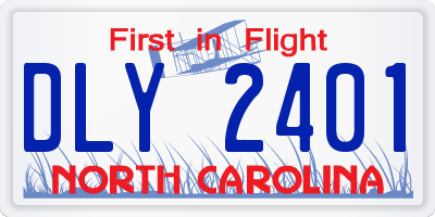 NC license plate DLY2401