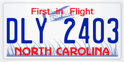 NC license plate DLY2403