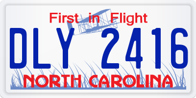 NC license plate DLY2416