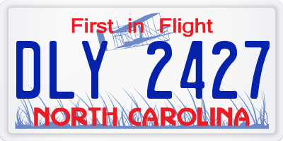 NC license plate DLY2427