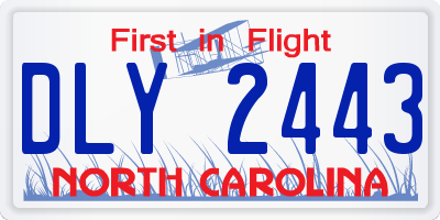 NC license plate DLY2443