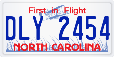 NC license plate DLY2454