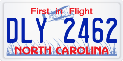 NC license plate DLY2462