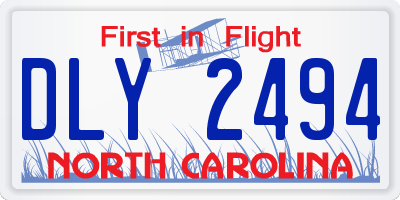 NC license plate DLY2494