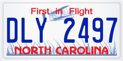 NC license plate DLY2497