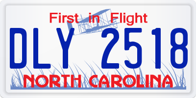 NC license plate DLY2518