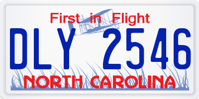 NC license plate DLY2546