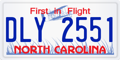 NC license plate DLY2551